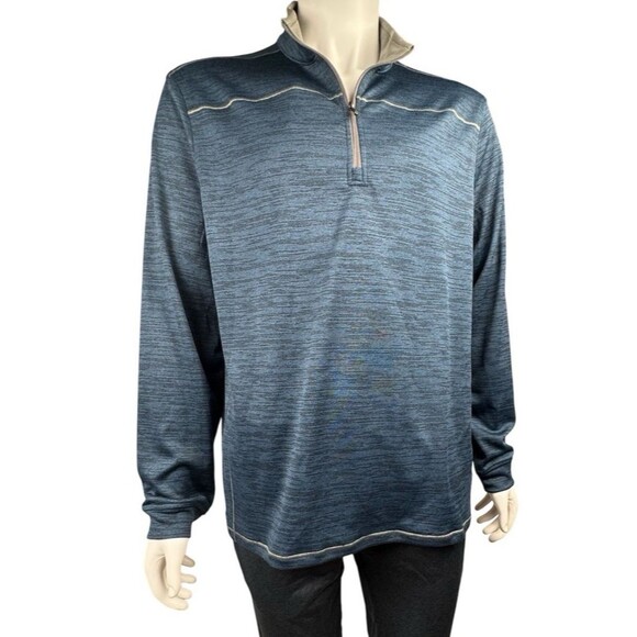 Pebble Beach Mens Large Blue Dry-Luxe Performance 1/4 Zip Shirt Pull Over New - Picture 8 of 10